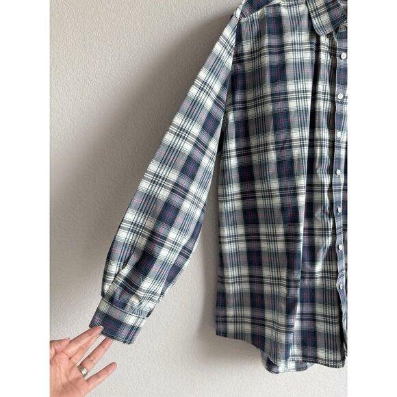 CINCH Mens X-Large Plaid Button Up Long Sleeve Blue Shirt Western Rodeo - Picture 7 of 11